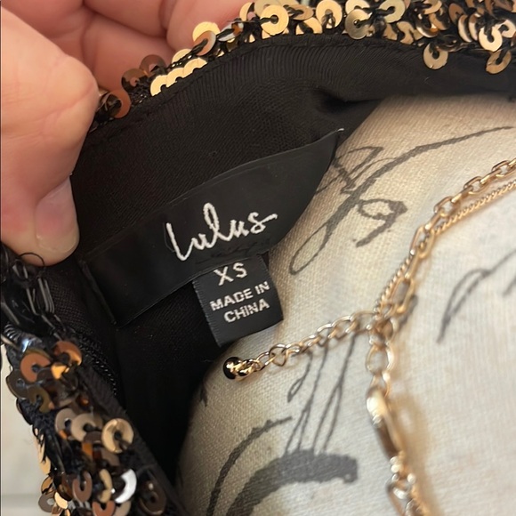 Lulus | Brand New You Gold Sequin Bodycon Mini Dress Size XS Homecoming Dress - Picture 9 of 12